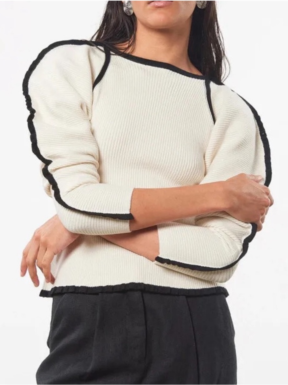 Mara Hoffman Nova Sweater Ivory Black